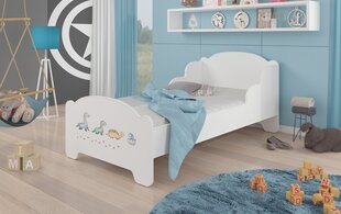 Voodi ADRK Furniture Amadis Dinosaurs, 160x80 cm, valge цена и информация | Детские кровати | kaup24.ee