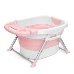 Складная детская ванночка розового цвета, с розовой подушкой цена и информация | Maudynių prekės | kaup24.ee
