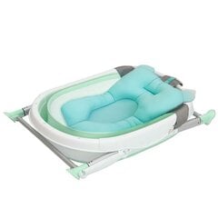 Складная детская ванночка, зеленая, с мятно-зеленой подушкой цена и информация | Maudynių prekės | kaup24.ee