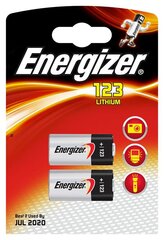 Energizer Photo Lithium 123 patareid, 2 tk. цена и информация | Батарейки | kaup24.ee