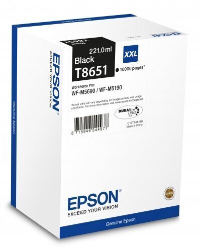 Epson - Ink Cartridge T8651 Black 10K WF-M5x90DW hind ja info | Tindiprinteri kassetid | kaup24.ee