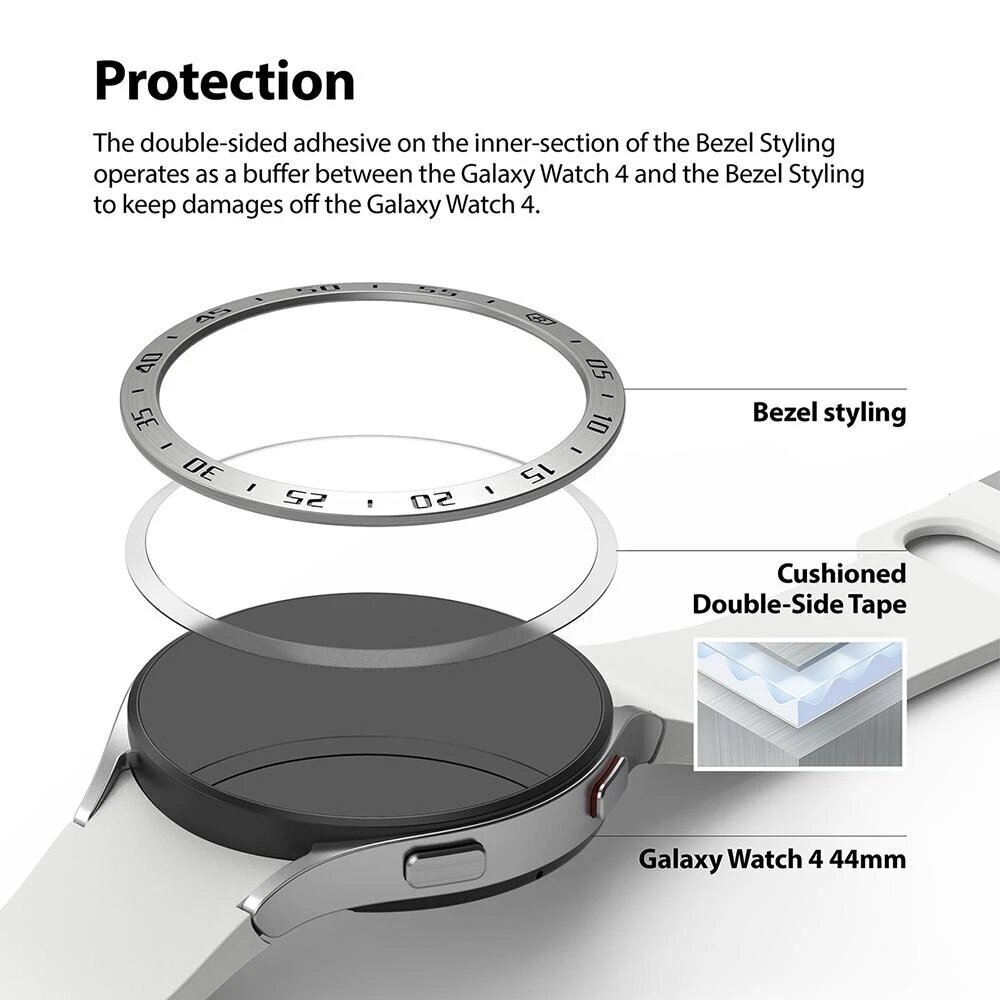 Ringke Bezel Watch 6 / 5 / 4 (44mm) silver (GW4-44-42) цена и информация | Nutikellade ja nutivõrude tarvikud | kaup24.ee
