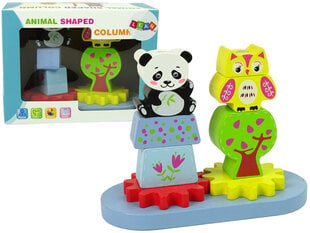 Puidust loomad lastele Lean Toys, panda ja öökull hind ja info | Tüdrukute mänguasjad | kaup24.ee