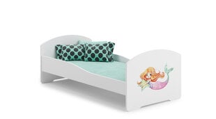 Voodi ADRK Furniture Pepe Mermaid with a Star, 140x70 cm, valge цена и информация | Детские кровати | kaup24.ee