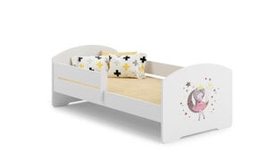 Кровать ADRK Furniture Pepe Barrier Sleeping Princess, 140x70 см, белая цена и информация | Детские кровати | kaup24.ee