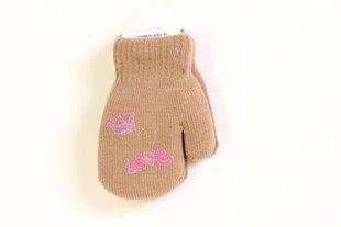 Теплые перчатки с аппликацией для девочек, Kоричневый цена и информация | Аксессуары для детей  | kaup24.ee