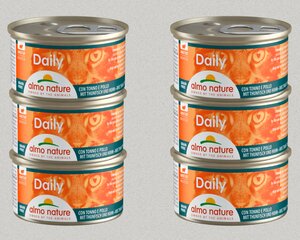 Kassitoit Almo Nature Daily, pasteet tuunikala ja kanaga, 6x85 g hind ja info | Konservid kassidele | kaup24.ee