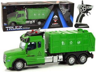 Kaugjuhitav prügiauto lastele, roheline hind ja info | Poiste mänguasjad | kaup24.ee