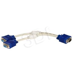 Адаптер Akyga VGA 15-PIN / 2X VGA 15-PIN, 25 см цена и информация | Адаптер Aten Video Splitter 2 port 450MHz | kaup24.ee