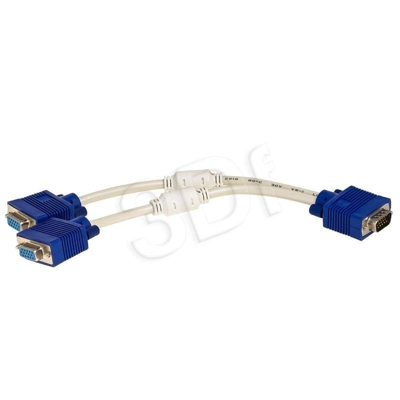 Adapter AKYGA VGA 15-PIN / 2X VGA 15-PIN 25CM AK-AD-20 цена и информация | USB jagajad, adapterid | kaup24.ee