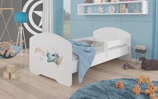 Кровать ADRK Furniture Pepe Barrier Plane with a Banner, 160x80 см, белая цена и информация | Детские кровати | kaup24.ee