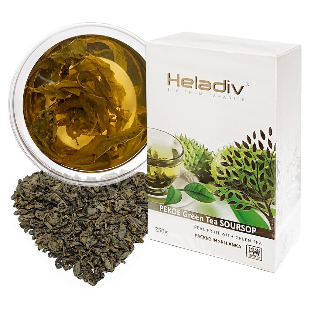 Soursop (Graviola) Roheline tee, looduslikud soursopi tükid, Soursop Green tea, Heladiv, 250 g цена и информация | Tee | kaup24.ee