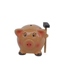 Копилка керамическая Свинка с молотком, 10 см цена и информация | Оригинальные копилки | kaup24.ee