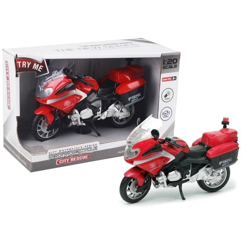 Mängumootorratas heli ja valgusega Motorcycle City Rescue 1:20, 3+ hind ja info | Poiste mänguasjad | kaup24.ee