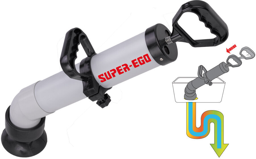 Tugevdatud puhastuspump Super Ego, 2 adapteriga (1,3 l; Ø 20 - 100 mm) цена и информация | Käsitööriistad | kaup24.ee