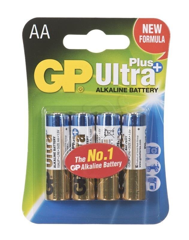 Alcaline battery GP Batteries 15AUP-U4 AA | LR6 | 1.5V | ULTRA+ ALKALINE | blist цена и информация | Akud, patareid fotoaparaatidele | kaup24.ee
