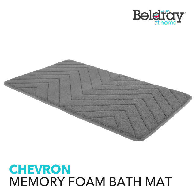 Mäluvahtvaip Beldray Chevron, 50 x 80 cm, söehall цена и информация | Vannitoa sisustuselemendid ja aksessuaarid | kaup24.ee