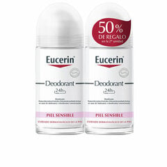 Rulldeodorant Eucerin Roll On Deodorant Sensitive Skin, 2 x 50 ml hind ja info | Deodorandid | kaup24.ee