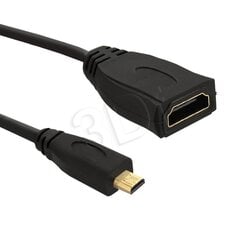 Qoltec Cabel Micro HDMI DM / HDMI AF v1.4 | 0,2m hind ja info | Kaablid ja juhtmed | kaup24.ee