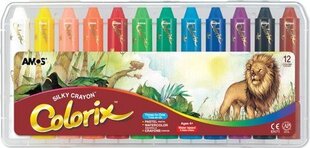 Akvarellkriidid 3 in 1 Amos "Colorix Silky Crayon", 12 värvi hind ja info | Amos Autokaubad | kaup24.ee