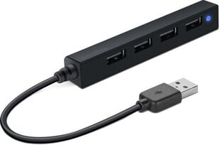 Speedlink USB-хаб Snappy Slim 4 порта (SL-140000-BK) цена и информация | Адаптеры и USB-hub | kaup24.ee