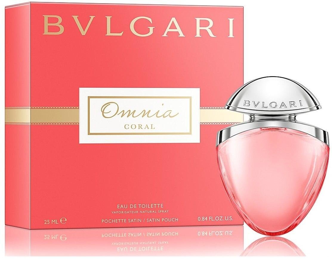 Tualettvesi Bvlgari Omnia Coral Satin Pouch EDT naistele 25 ml цена и информация | Naiste parfüümid | kaup24.ee