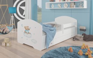 Кровать ADRK Furniture Pepe Barrier Teddy Bear and Cloud, 140x70 см, белая цена и информация | Детские кровати | kaup24.ee