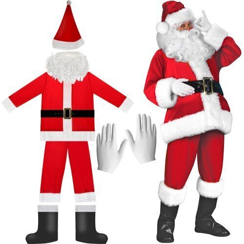 Jõuluvana kostüüm Premium, 7 osa hind ja info | Karnevali kostüümid | kaup24.ee