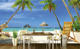 Фотообои - Тропический пляж 375х250 см цена и информация | Фотообои | kaup24.ee