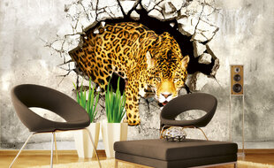 Фотообои - Леопард на охоте 375х250 см цена и информация | Фотообои | kaup24.ee