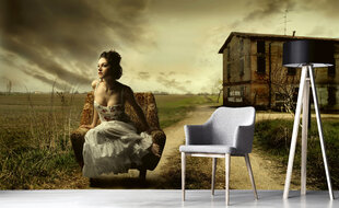 Фотообои - Девушка на стуле 375x250 см цена и информация | Фотообои | kaup24.ee