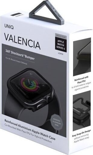 Uniq Valencia, Apple Watch Series 4/5 40 mm (UNIQ108GUNMETAL) hind ja info | Nutikellade ja nutivõrude tarvikud | kaup24.ee