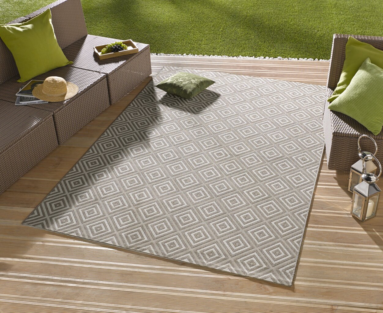 Vaip NORTHRUGS Meadow Karo Grey, 160x230 cm hind ja info | Vaibad | kaup24.ee