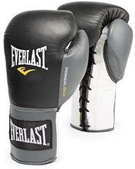 Боксерские перчатки Everlast Powerlock Шнуровка, черные/серые, размер 8 цена и информация | Боевые искусства | kaup24.ee