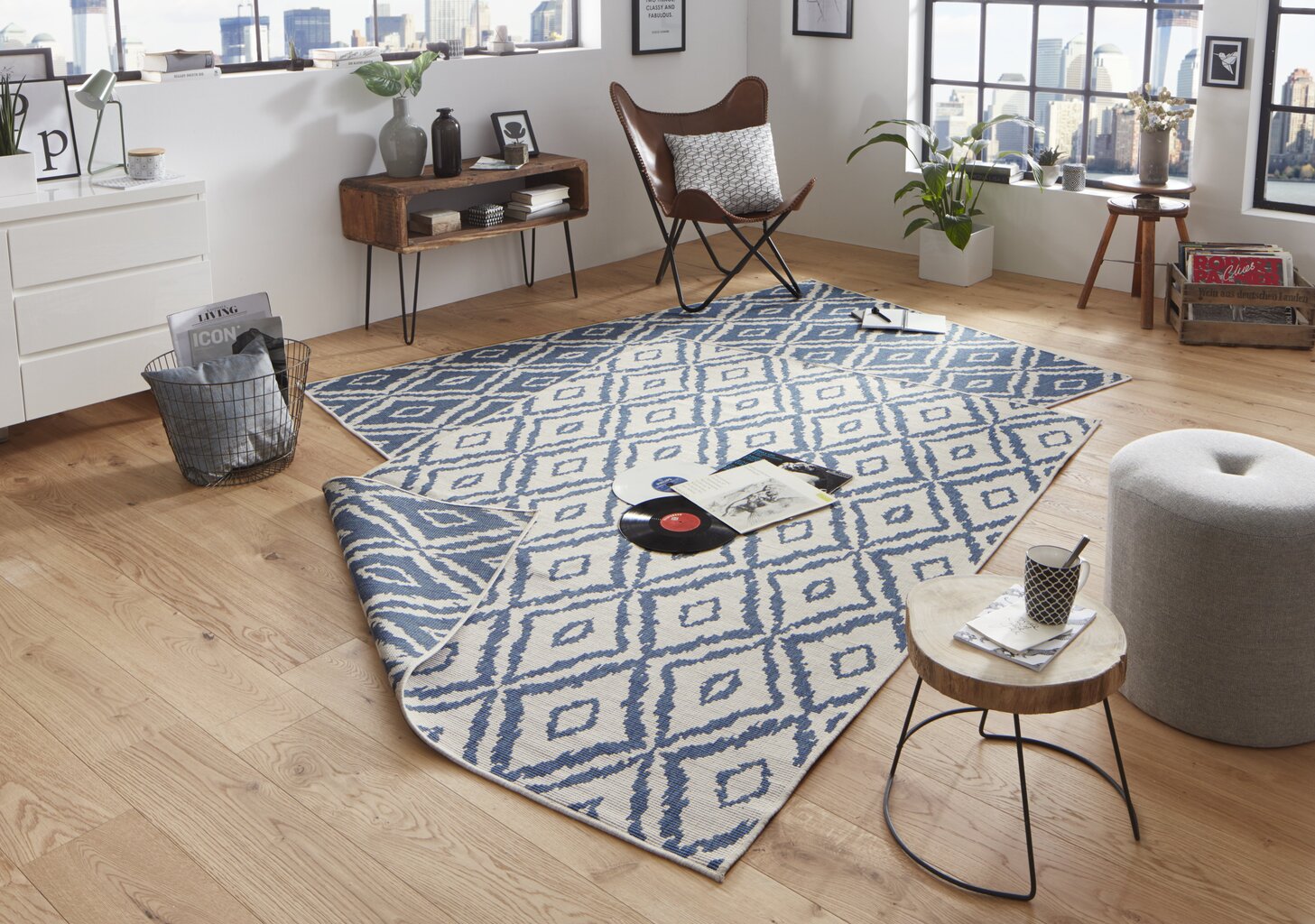 Vaip NORTHRUGS Twin Rio Blue Cream, 200x290 cm hind ja info | Vaibad | kaup24.ee