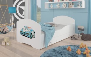 Voodi ADRK Furniture Pepe Police Car, 140x70 cm, valge цена и информация | Детские кровати | kaup24.ee