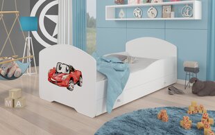 Voodi ADRK Furniture Pepe Red Car, 140x70 cm, valge цена и информация | Детские кровати | kaup24.ee