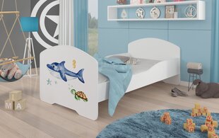 Voodi ADRK Furniture Pepe Sea Animals, 140x70 cm, valge цена и информация | Детские кровати | kaup24.ee