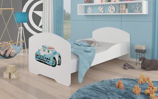 Voodi ADRK Furniture Pepe Police Car, 140x70 cm, valge hind ja info | Lastevoodid | kaup24.ee