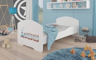 Voodi ADRK Furniture Pepe Railway, 140x70 cm, valge цена и информация | Детские кровати | kaup24.ee