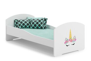 Voodi ADRK Furniture Pepe Unicorn, 140x70 cm, valge цена и информация | Детские кровати | kaup24.ee