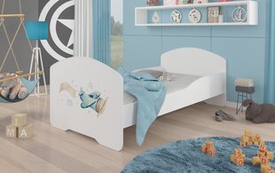 Кровать ADRK Furniture Pepe Plane with a Banner, 160x80см, белая цена и информация | Детские кровати | kaup24.ee