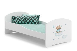 Voodi ADRK Furniture Pepe Teddy Bear and Cloud, 160x80 cm, valge цена и информация | Детские кровати | kaup24.ee