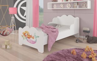 Voodi ADRK Furniture Ximena Mermaid with a Star, 140x70 cm, valge цена и информация | Детские кровати | kaup24.ee