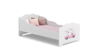 Voodi ADRK Furniture Ximena Cat in a Car, 140x70 cm, valge цена и информация | Детские кровати | kaup24.ee