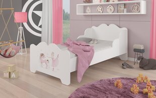Voodi ADRK Furniture Ximena Ballerina with Unicorn, 140x70 cm, valge цена и информация | Детские кровати | kaup24.ee