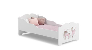 Voodi ADRK Furniture Ximena Ballerina with Unicorn, 140x70 cm, valge цена и информация | Детские кровати | kaup24.ee