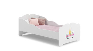 Voodi ADRK Furniture Ximena Unicorn, 160x80 cm, valge цена и информация | Детские кровати | kaup24.ee