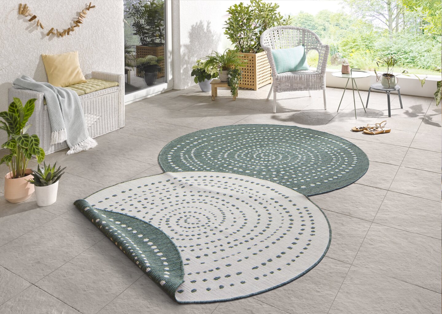 Vaip NORTHRUGS Twin Bali Green Cream, 140x140 cm цена и информация | Vaibad | kaup24.ee