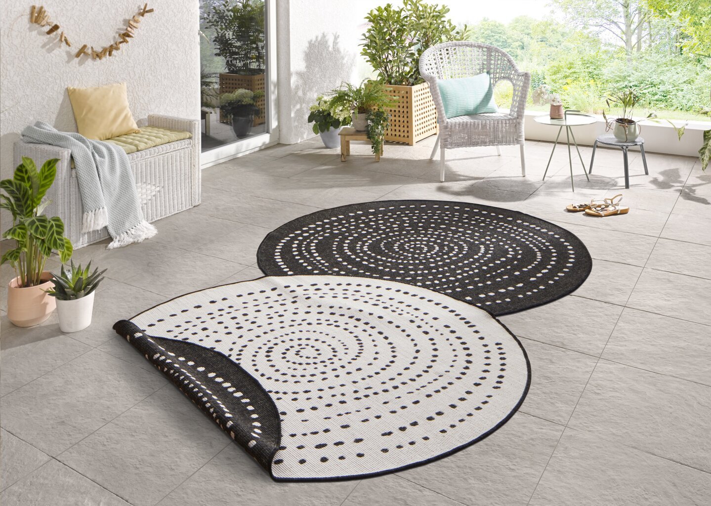 Vaip NORTHRUGS Twin Bali Black Cream, 200x200 cm hind ja info | Vaibad | kaup24.ee